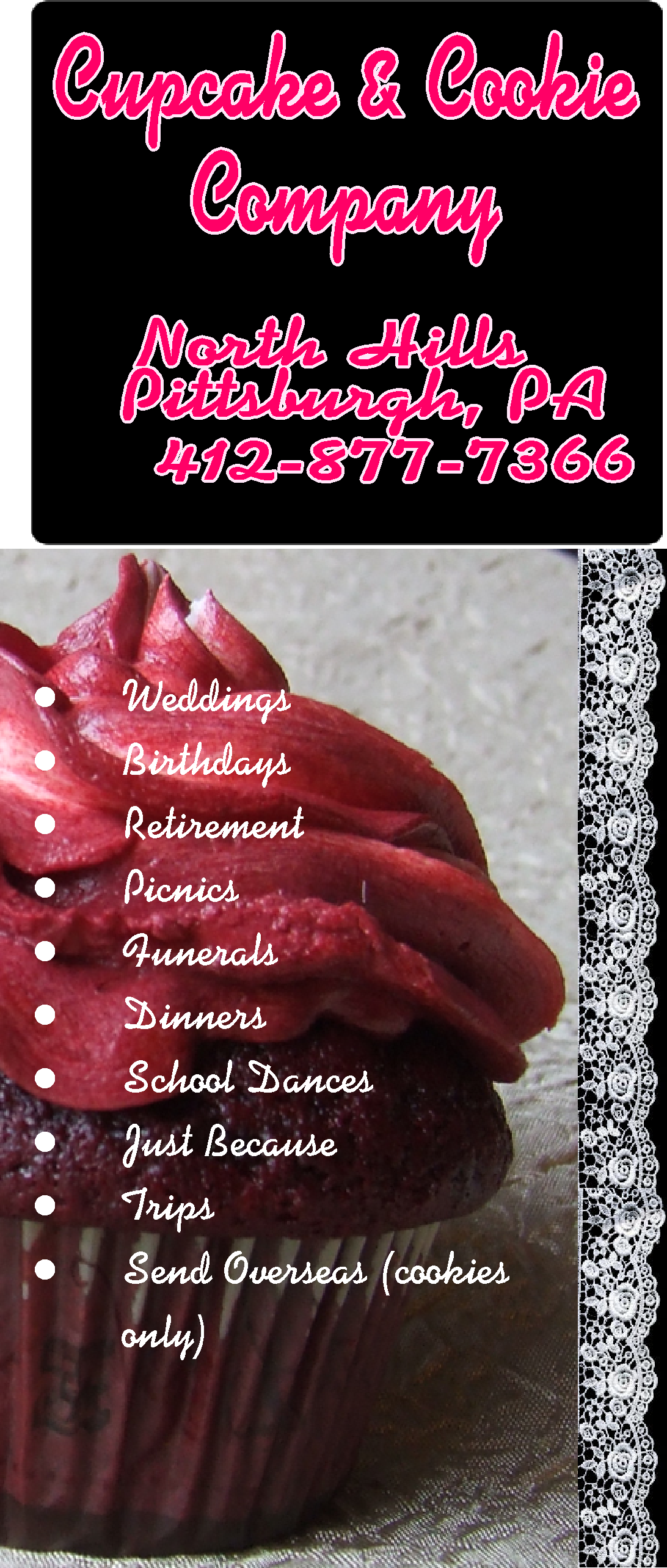 Cupcake & Cookie Company 412-877-7366